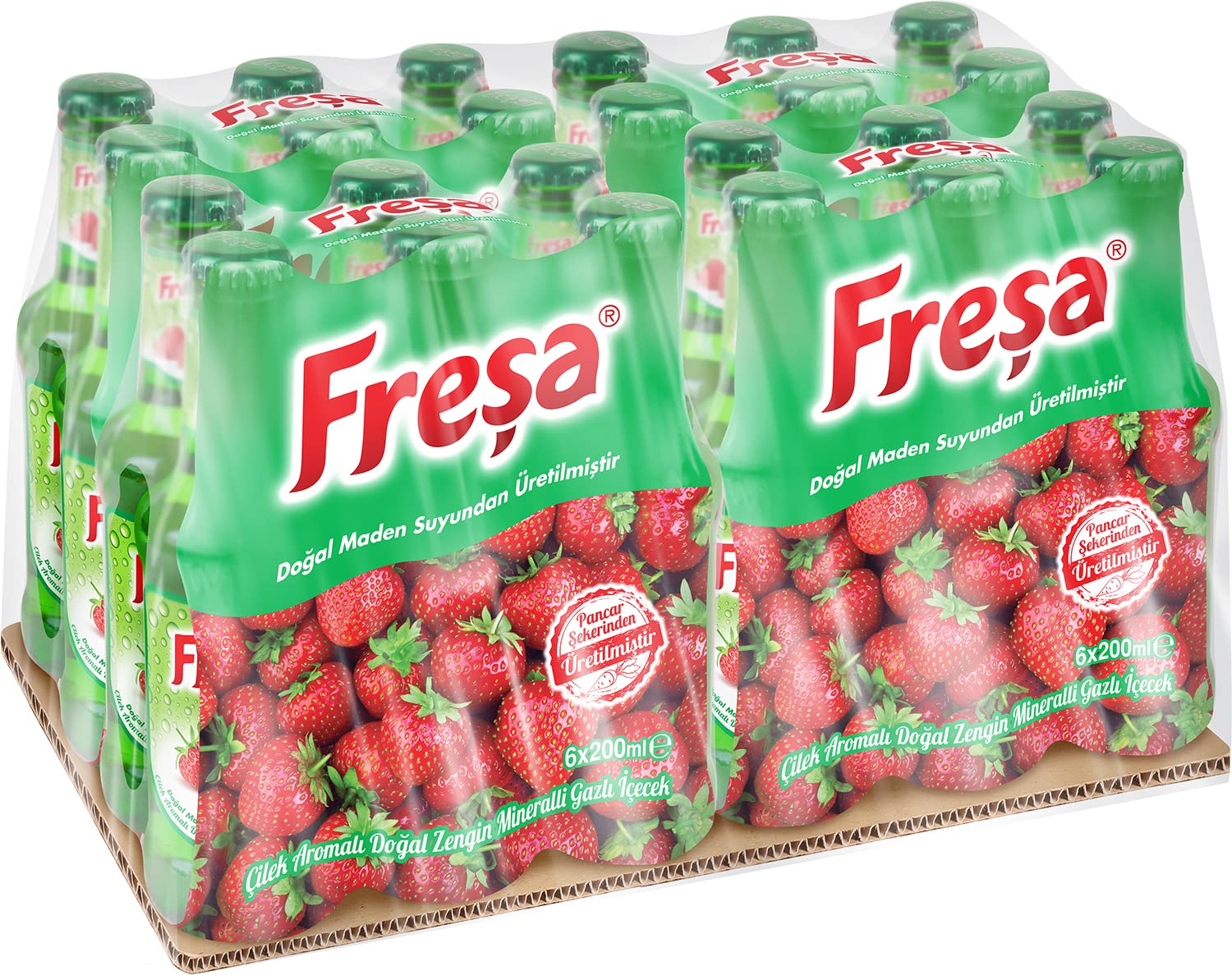 Freşa Çilek Aromalı Madensuyu 24'lü (200 ml x 24 Adet)