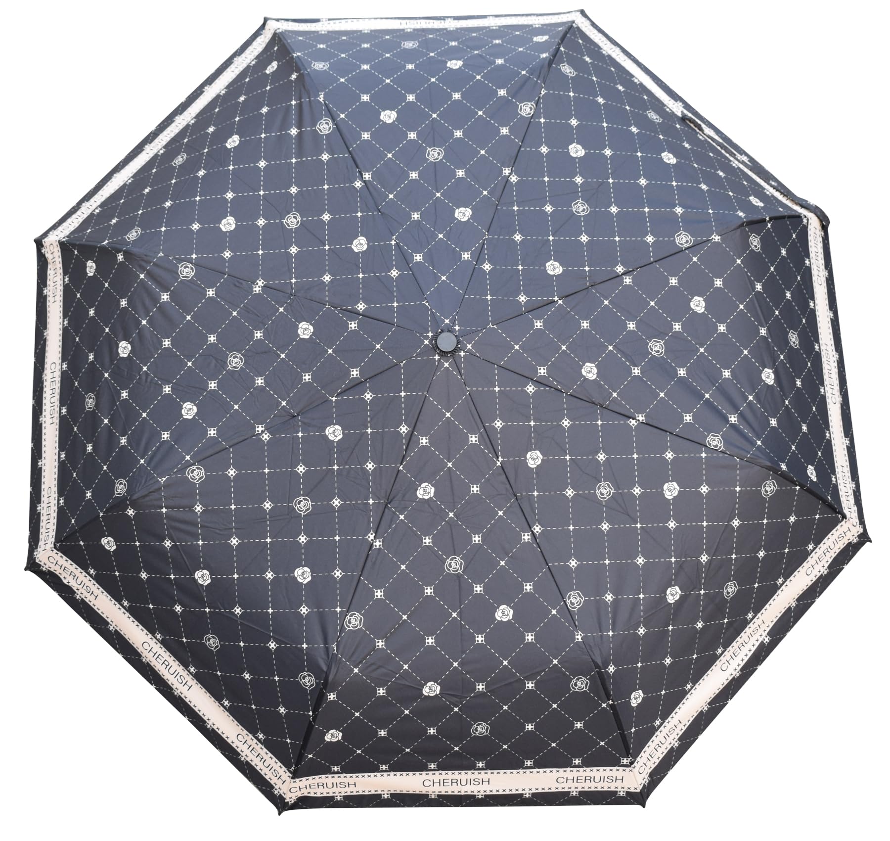 3 Fold Automatic Open & Close Umbrella | Stylish Compact Light Weight Checkered Design | UV Protected Black Coated All-Weather Travel Umbrella for Men/Women-image-22