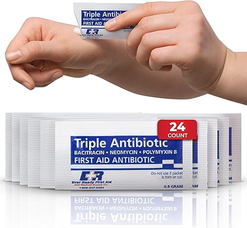 Miniatura 12 de Triple Antibiótico Ungüento .0.32 oz Paquetes – Crema de primeros auxilios para la prevención de infecciones – Neomicina, Bacitracina, Polimixina B