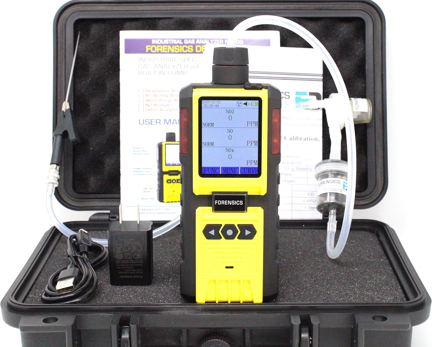 NOX Gas Analyzer | Automotive, Emissions, Flue, Pollution | USA NIST Traceable Calibration | Computer Data Logging | Built-in Pump |