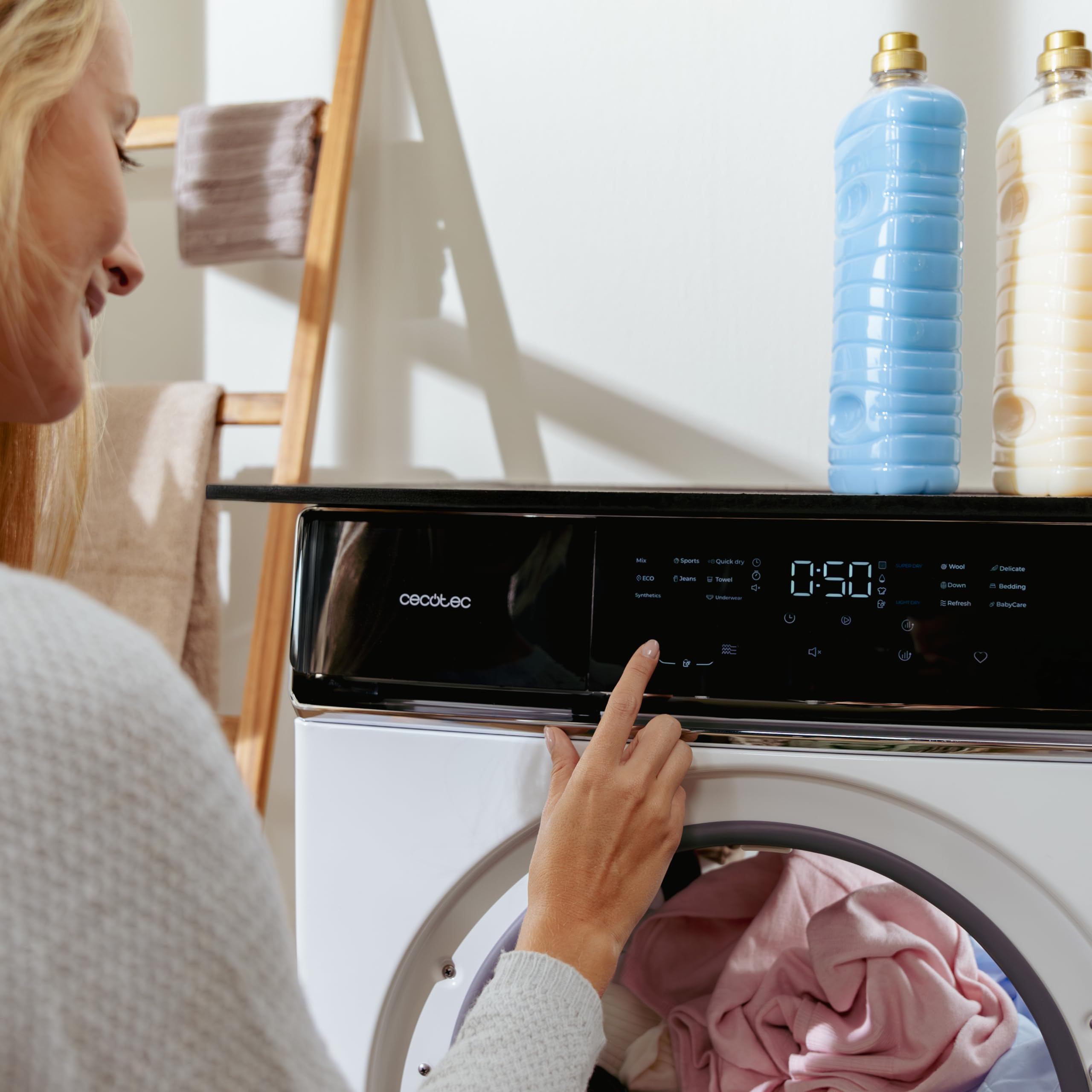 Cecotec Asciugatrice a Pompa di Calore 8 kg Bolero DressCode Dry 8400, Classe A++. 15 Programmi, basso Consumo, Full Touch, Asciugatura automatica, facile Stiro, Stop&Go, Delay Start, Bianca