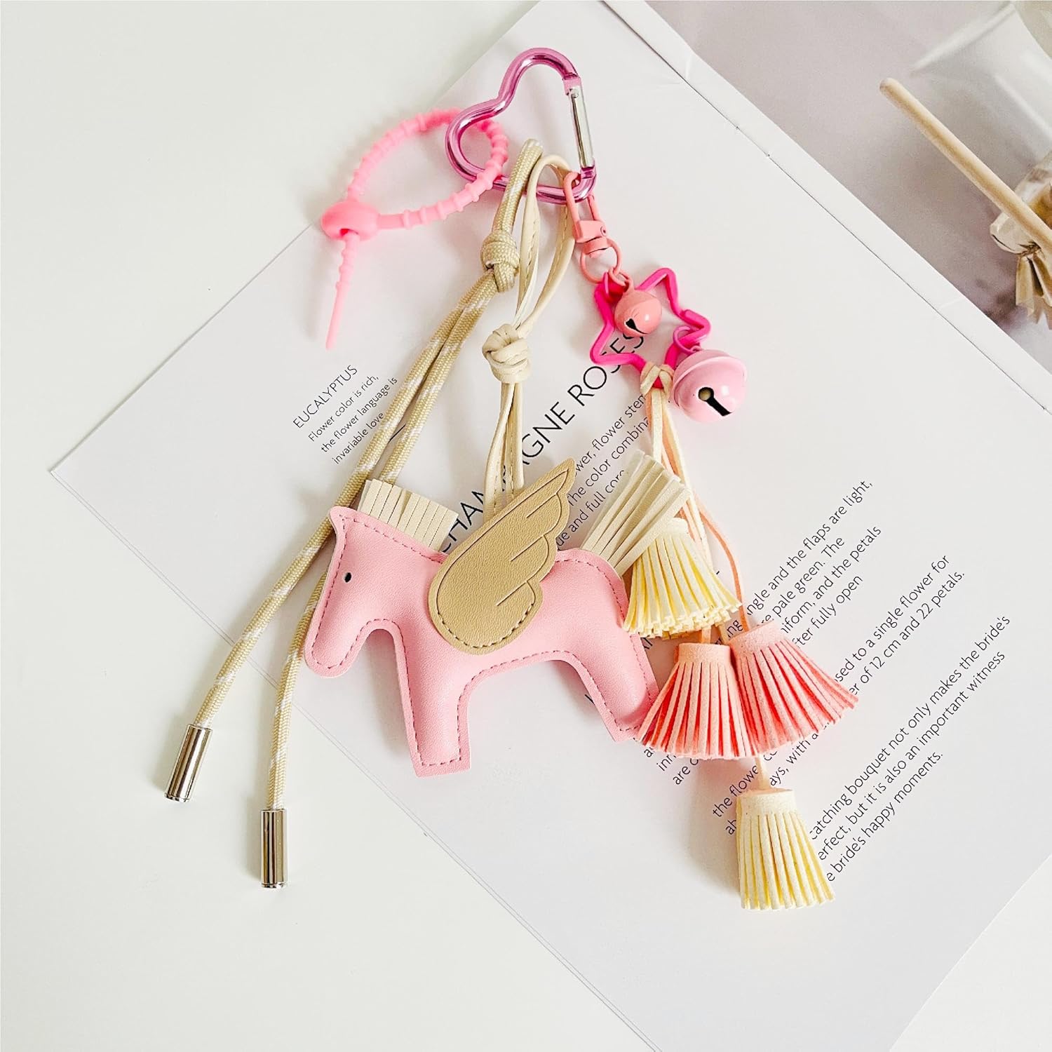 QTMY Cute Horse Tassel Keychain Bag Charms for Handbag Purse Backpack Accessories for Bogg Bag,653 - Image 3
