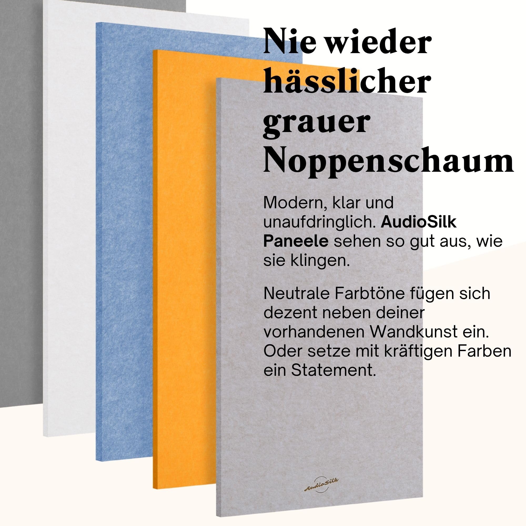Akustikpaneele Schallabsorber, 4er ROOM KIT, groß, 116 x 58 cm, Hellblau