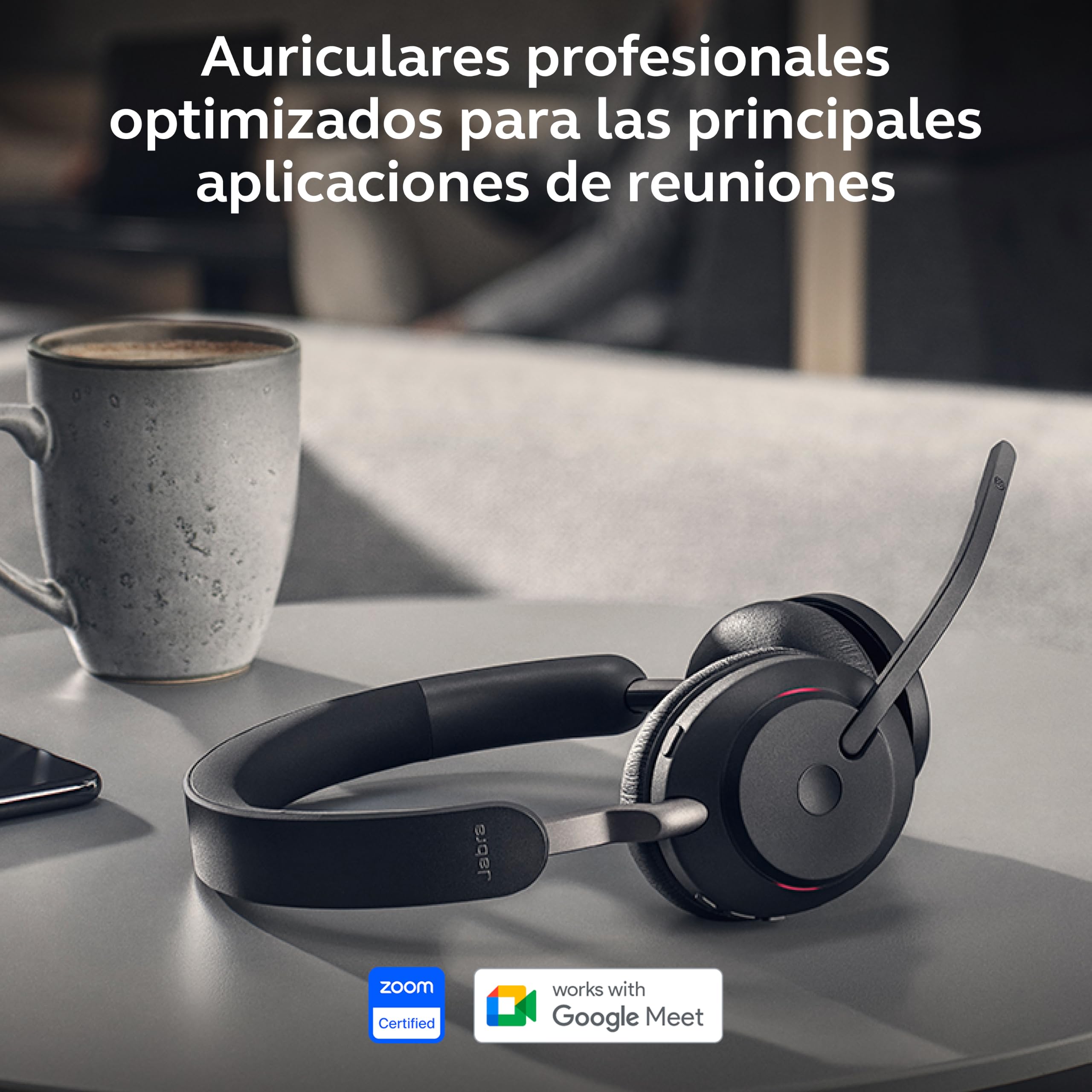 Jabra Evolve2 65 Auriculares Inalámbricos Estéreo PC con Cancelación de Ruido - Certificados para plataformas UC - Batería de Larga Duración - Adaptador Bluetooth USB-C - Negro