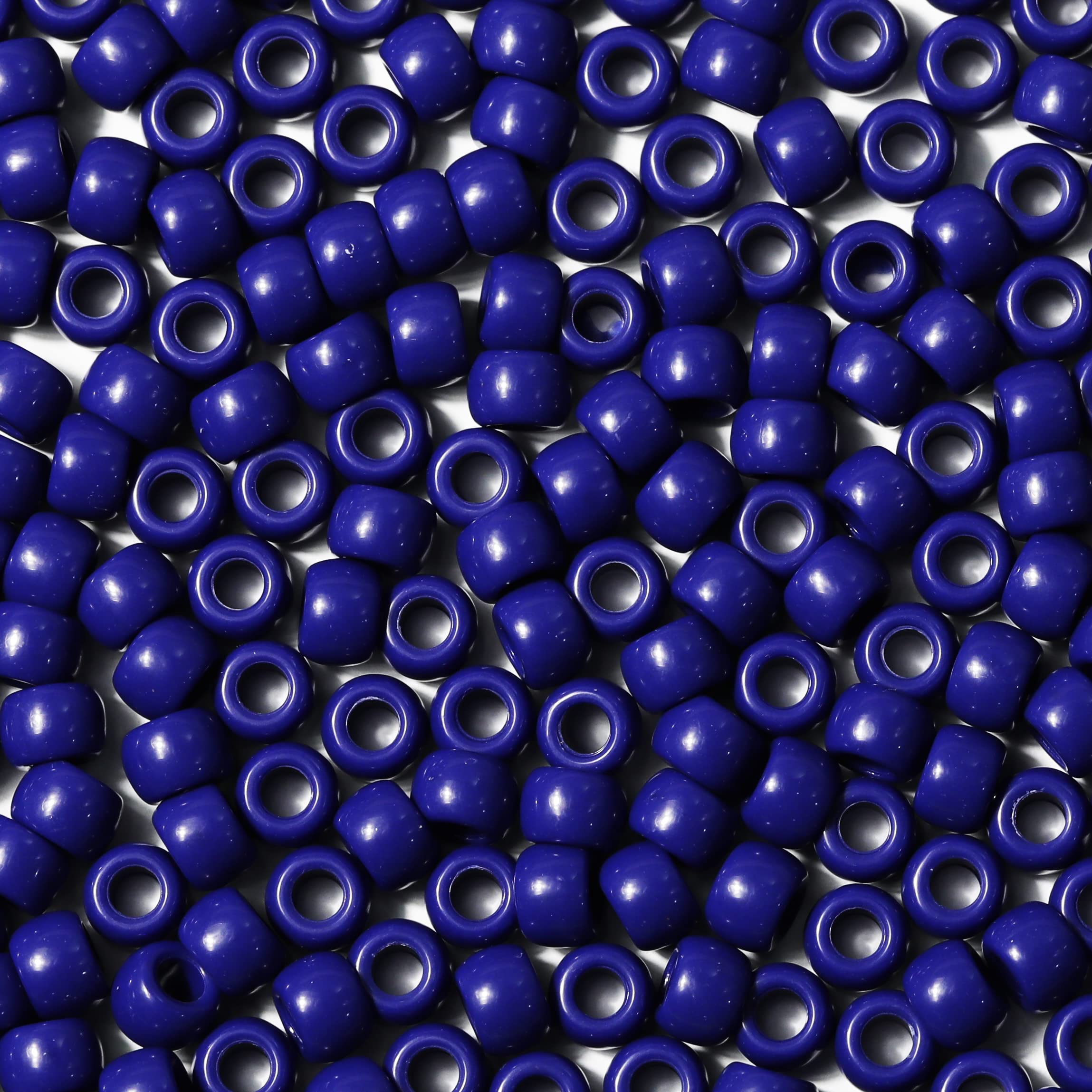 VOOMOLOVE 1000 PCS Navy Blue 6x9mm Pony Beads, Bracelet Beads, Beads for Hair Braids, Beads for Crafts, Plastic Beads, Hair Beads for Braids 6x9mm (Navy Blue) โ image 1