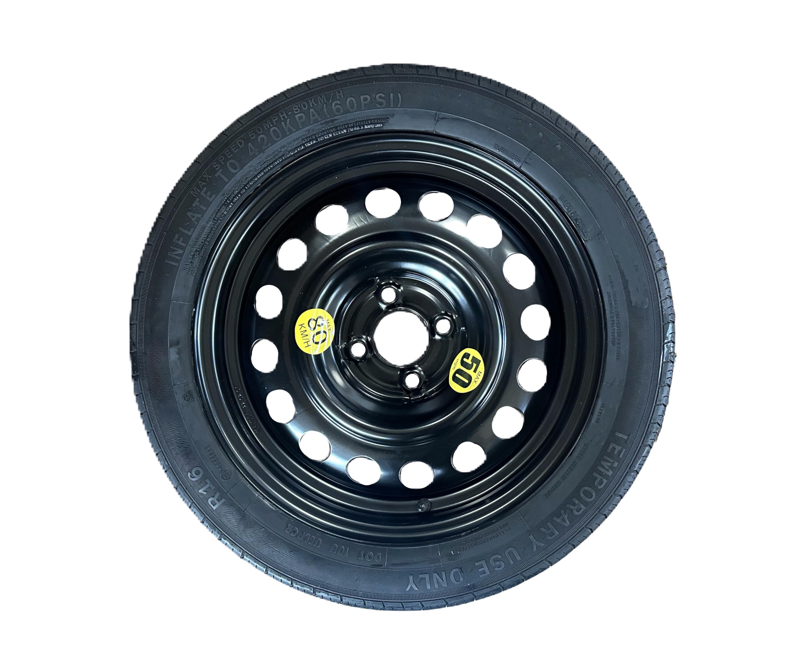 Rueda de repuesto 16" compatible con Jeep Avenger con pernos, sin accesorios, 125/85R16