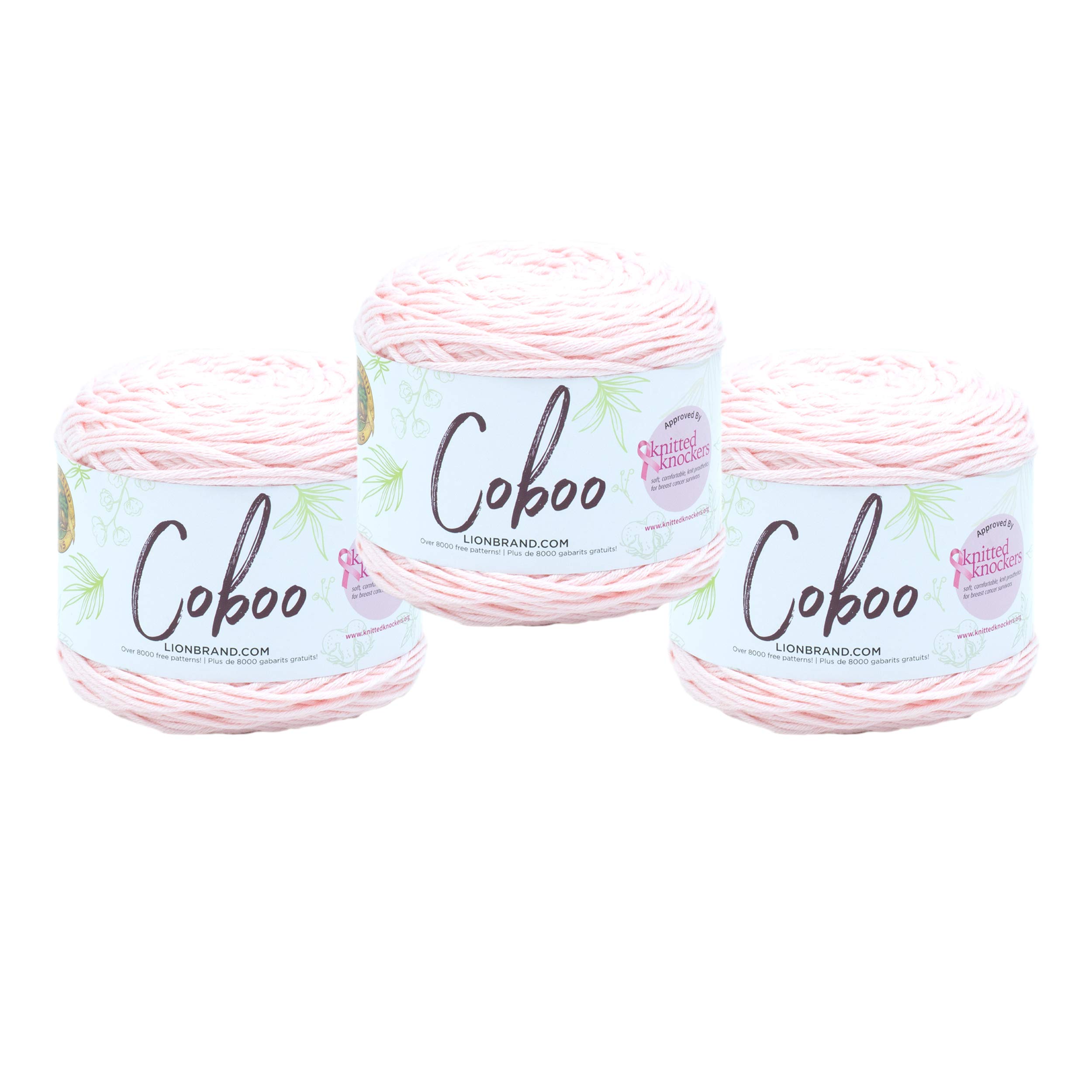 (3 Pack) Lion Brand Yarn Coboo Bamboo Yarn, Pale Pink