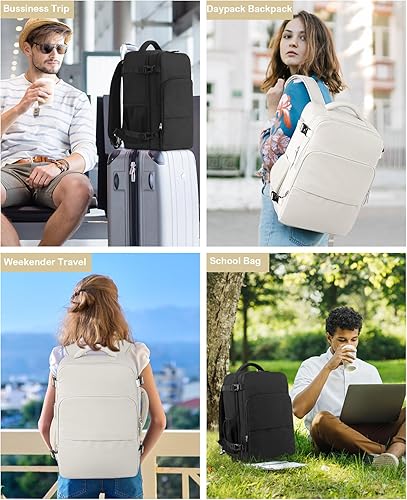 Miniatura 9 de Beraliy Mochila de viaje para hombres y mujeres, mochila de transporte aprobada por aerolíneas, mochila para portátil de 16 pulgadas, Azul oscuro