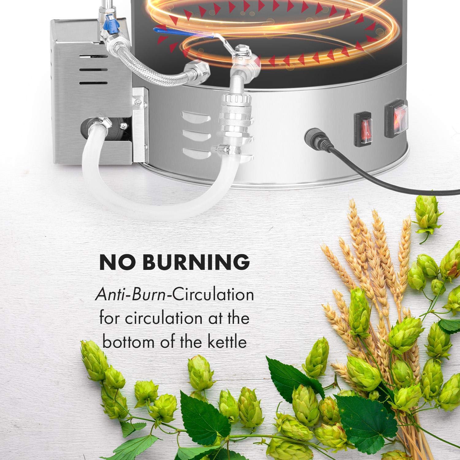 Klarstein Brauheld Pro - Bierbrauset, Maischekessel zum Bier Brauen, Bierbrauanlage, Bier-Selbstbrauset, Selber Bier Brauen, Braukessel Umwälzpumpe, Touch-Panel, Timer, Edelstahl, 2500 W, 30 Liter