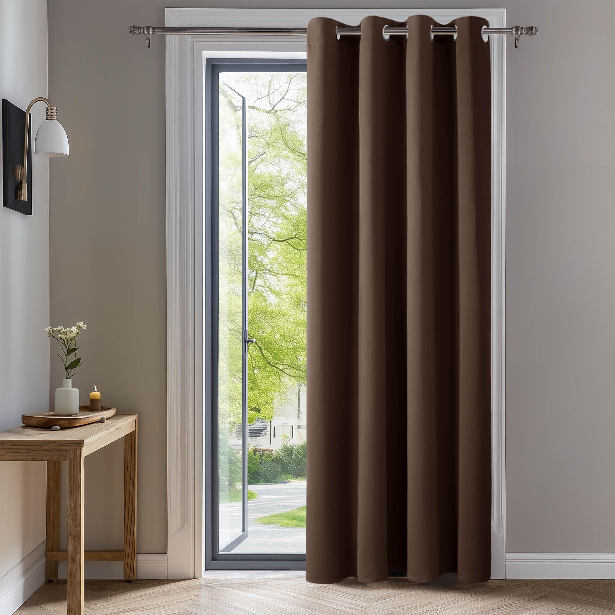 Deconovo Brown Thermal Insulated Eyelet Blackout Curtain 52"X 72" 1 Panel
