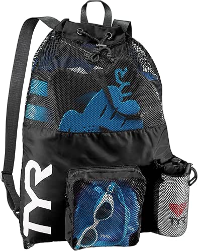 TYR Big Mesh Mummy Backpack for Swim, Gym and Workout