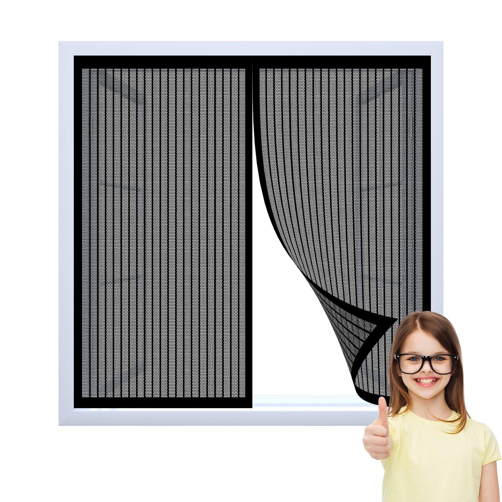Moustiquaire porte fenetre magnetique 58x200 rideau anti-mouche amovible pour huisserie etroite