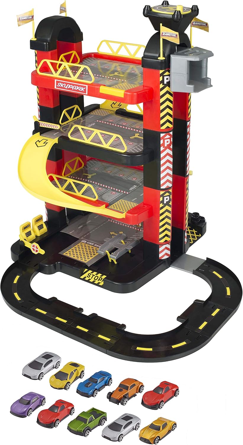 Teamsterz 4 Level Tower Garage + 10 Die-cast Cars | Kids Playset Toy Vehicles Great For All Children Boys & Girls Aged 3+