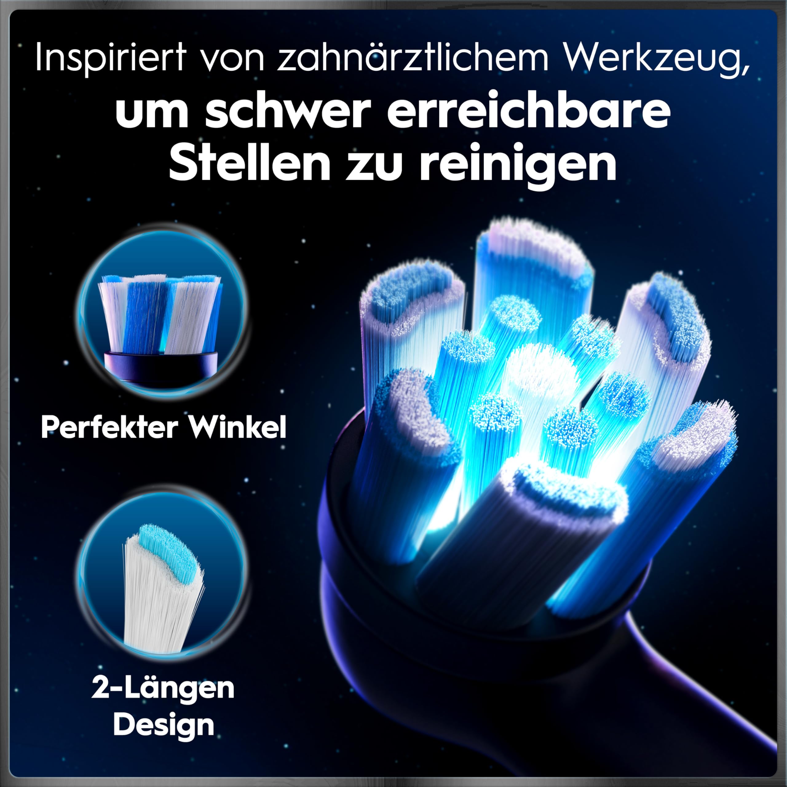 Oral-B iO Series 10 Elektrische Zahnbürste, Schwarz | Inkl. 3 Aufsteckbürsten, Lade-Reise-Etui, iOSense, Electric Toothbrush mit 7 Putzmodi für Zahnpflege