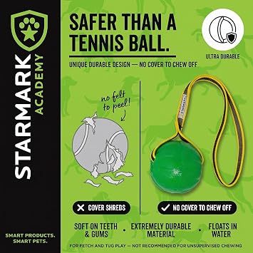 Starmark GripCord Chew Ball on Loop Md/Lg Dogs 3.25-in