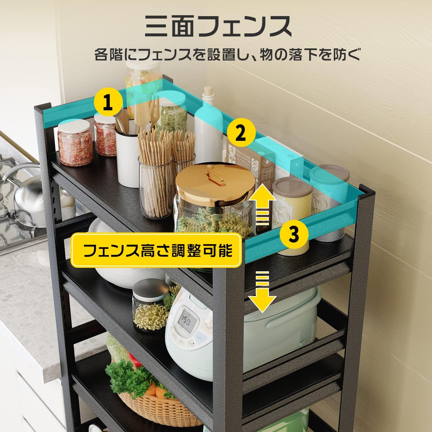 Amazon｜ラック スチールラック 5段 メタルラック 幅80×奥行40×高さ 