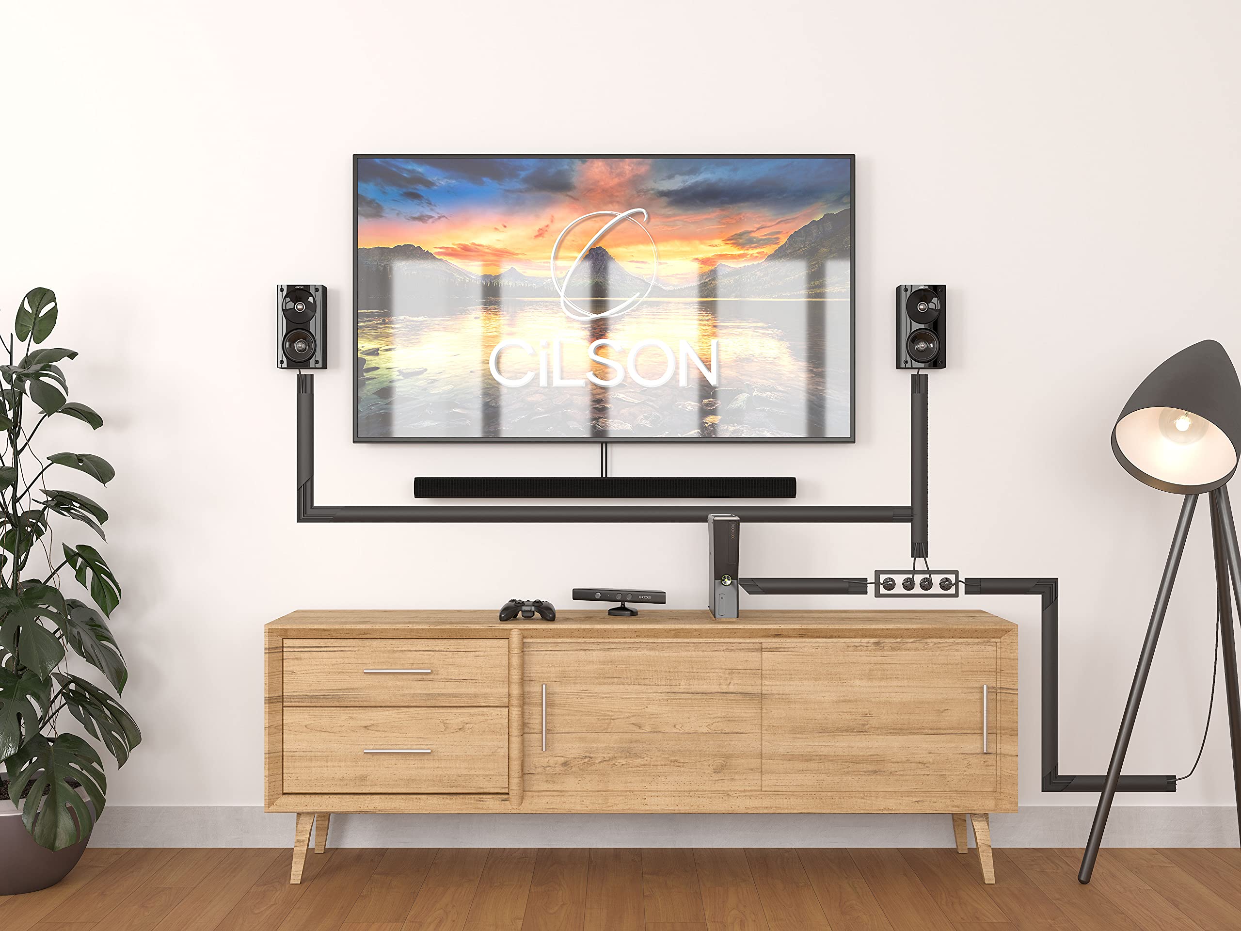 SCOS Smartcosat Kabelgoot schroefbaar PVC kunststof, opbouwwand montage kabelstrip, kabelschacht, elektrisch kanaal 60 x 40 x 2000 mm 5 stuks van 2 m B x H x L, grafiet zwart