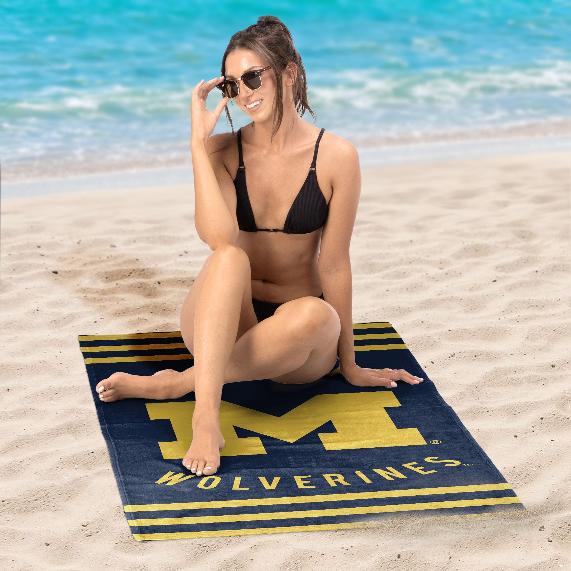 NCAA Michigan Wolverines Toalla de Playa Azul 30 x 60 Pulgadas