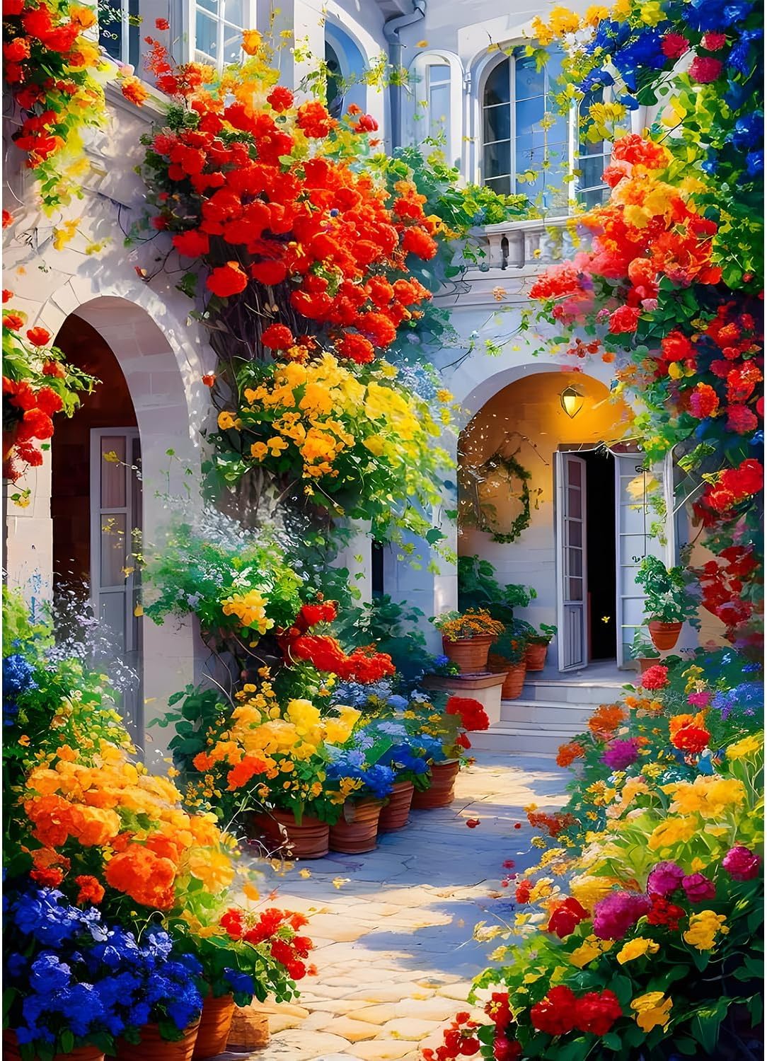 FanZheZhe Stamped Cross Stitch Kits for Adults Tapestry Kits for Adults Cross Stitch Kits Cross Stitch Kitscross Stitch Counted Cross Stitch Kits Flower Alley 11Ct50X70Cm