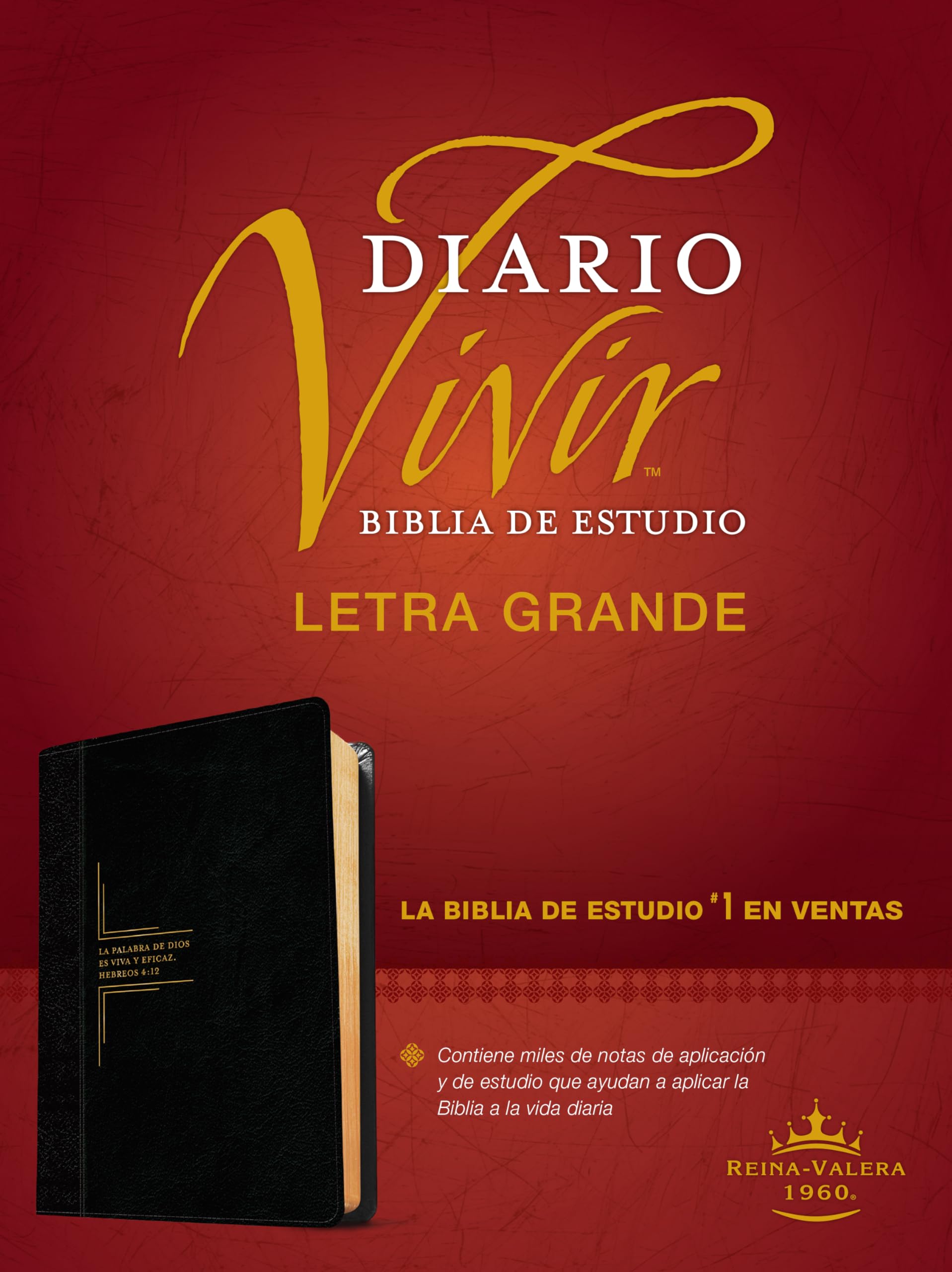 Biblia de Estudio del Diario Vivir Rvr60, Letra Grande (Letra Roja, Sentipiel, Negro/ï½nice): Reina-Valera 1960, negro/onice, sentipiel, letra grande