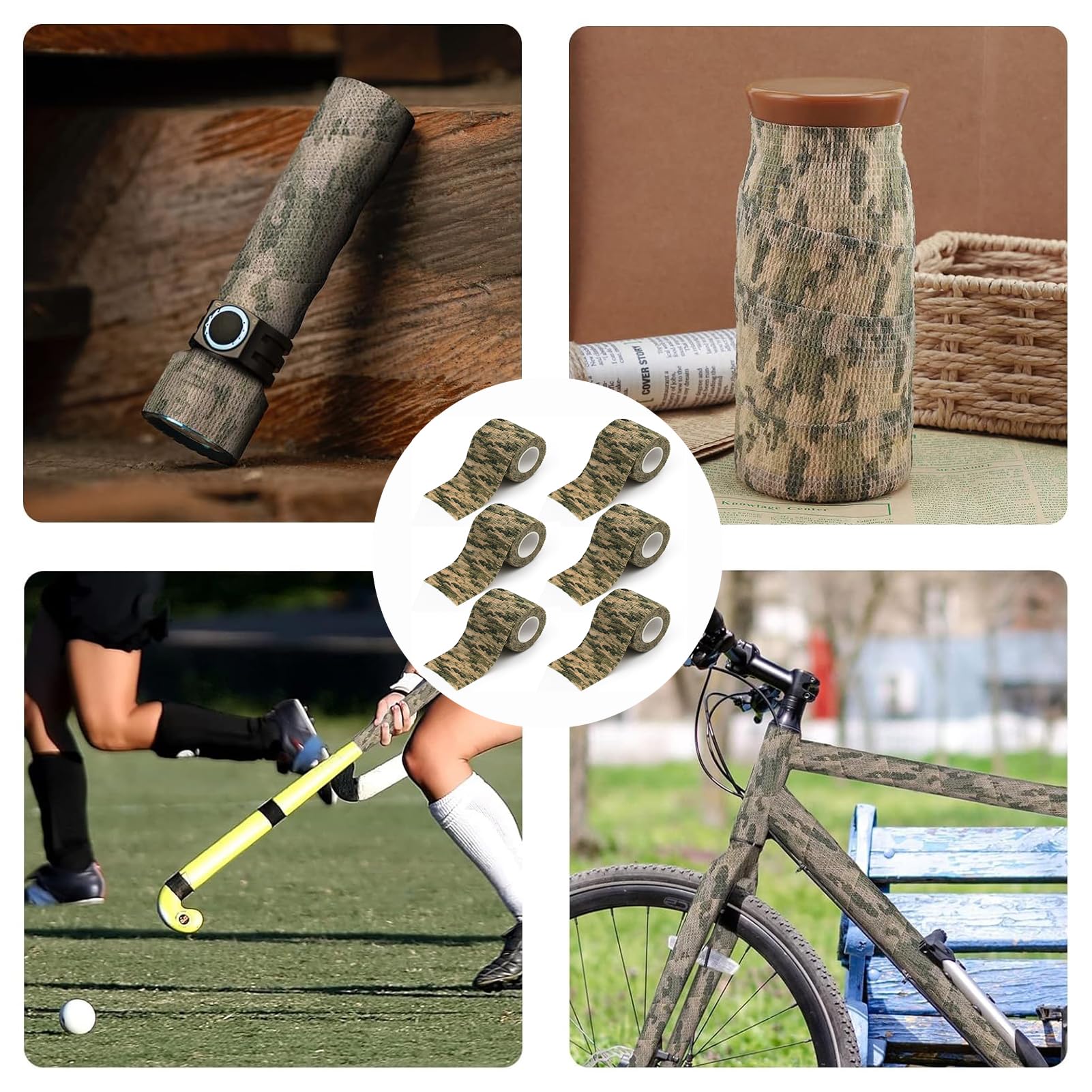 Lot De 6 Rouleaux De Ruban Adhésif Camouflage - 5,1 X 449,6 Cm