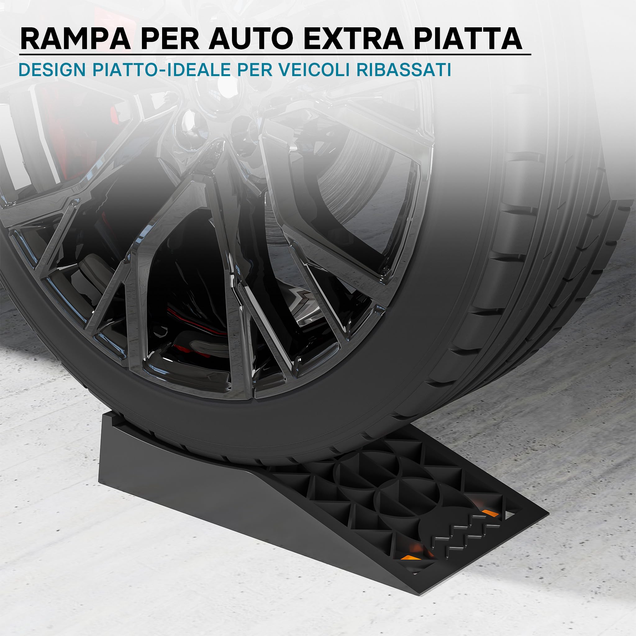 Wiltec Cunei livellatori auto veicoli 2 pz. max 3 t Rampa di livellamento in plastica