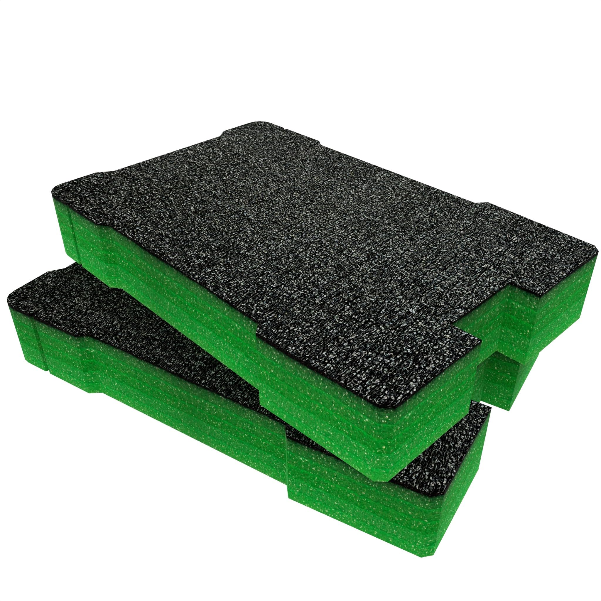 Shadow Foam Packout Compact Organiser Inserts – Perfect Fit for Milwaukee Packout Compact Organiser [Green 50mm Twin Pack] Easy Peel Foam for Milwaukee Packout System