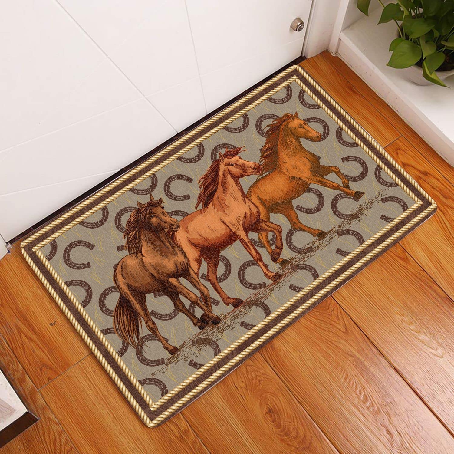TIANTURNM Felpudos Entrada casa Decoración para el hogar de Felpudo de Caballo increíble de herraduras Antiguas Hogar Regalos 16"x24"