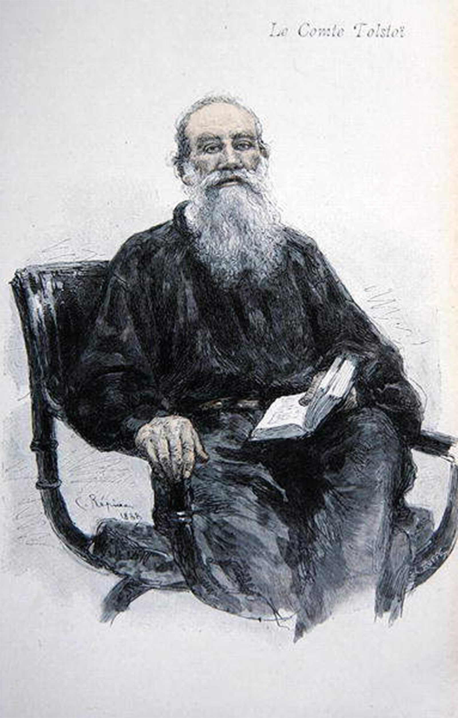 SERENDIPITP Vintage Wall Art Canvas Nordic Poster Canvas Print Picture Lev Nikolaevich Tolstoy by Ilya Efimovich Repin Wall Art Poster for Home Decor 60x90cm