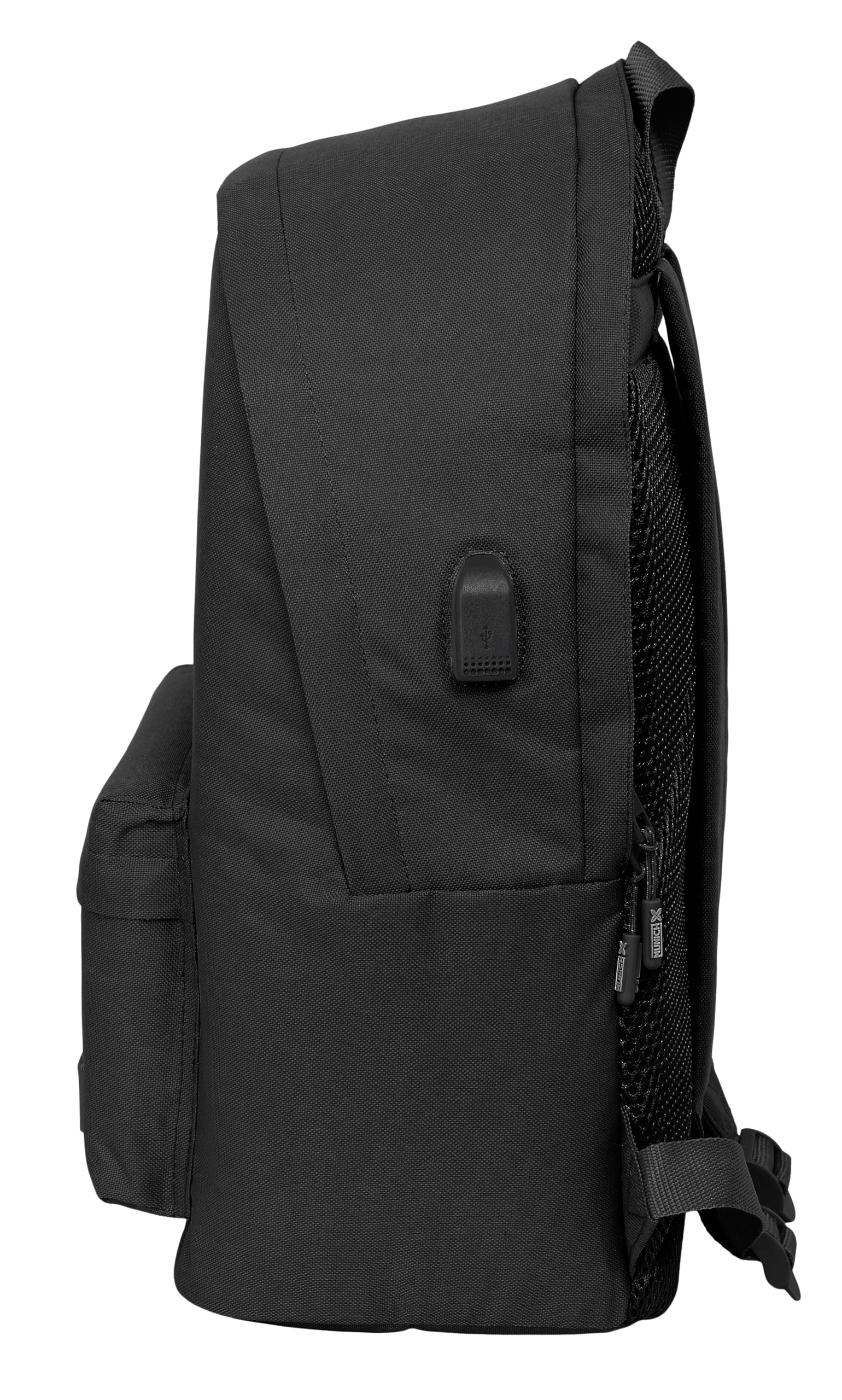 safta Munich Basic - Zaino per laptop da 15,6" e USB, ideale per giovani di diverse età, tessuto riciclato, comodo e versatile, qualità e resistenza, 31 x 18 x 44 cm, colore: nero, Nero, Estándar,