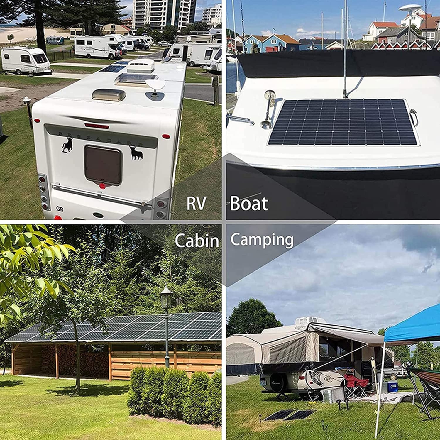 600W Kit Solar Autoconsumo 2pcs 300W 18V Módulo Solar Fotovoltaico Monocristalino 40A Controlador para Autocaravana Coche 12V Carga de Batería
