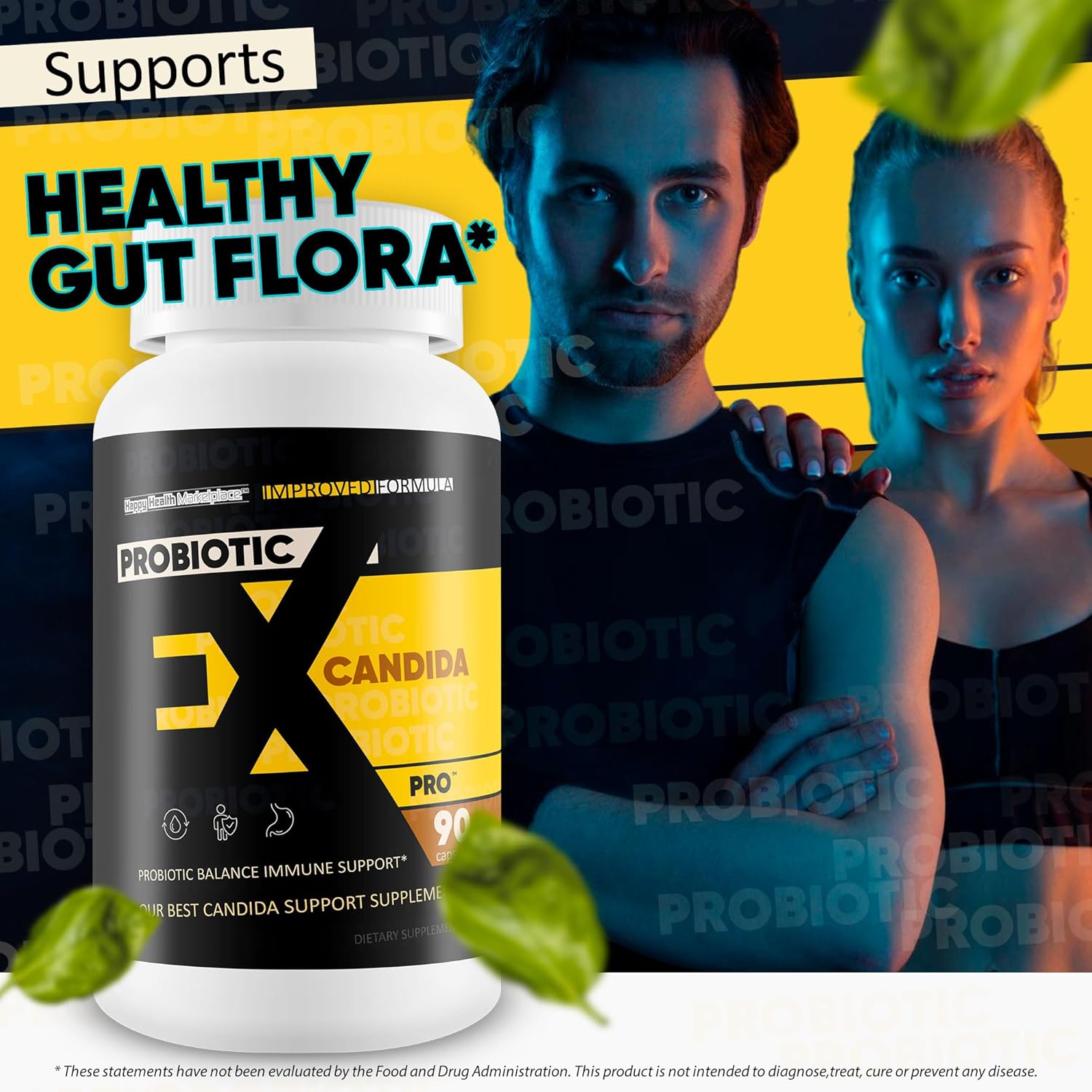 Probiotic Ex-Candida Pro - Improved Candida Formula - Our Best Candida Probiotic Supplement - Candida Cleanse Detox Anti Candida Defense Ex Candida Cleanse Pills Best Probiotics For Candida Overgrowth