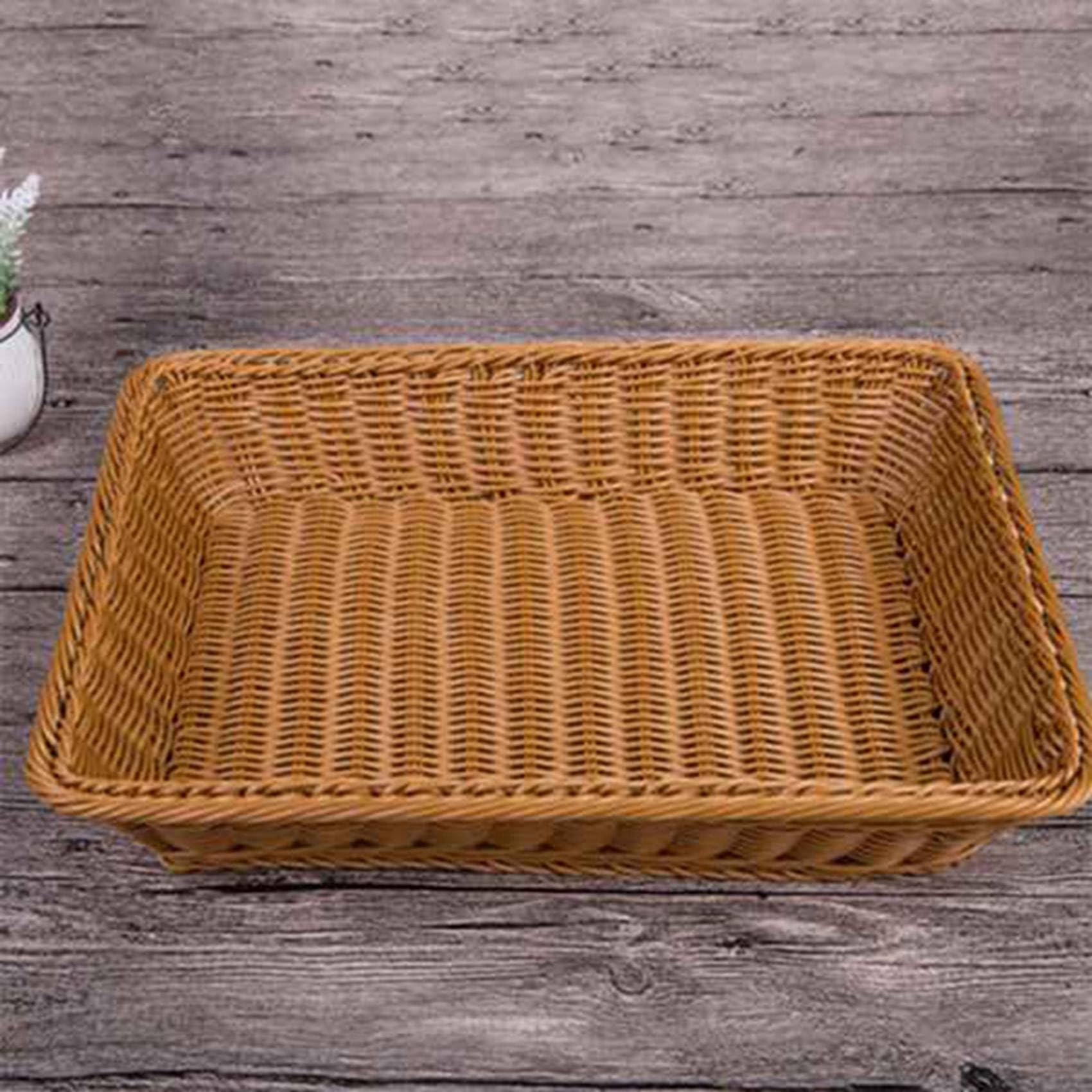 Cesta Rectangular de 10 Piezas para Mesa O Mostrador para Pan, Frutas Y Verduras Cestas de Mimbre para Mercados, Panadería