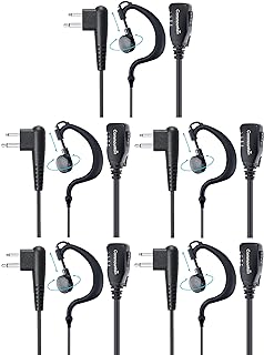 commountain CP200D CLS1410 Earpiece Compatible for Motorola Radios R2 CLS1110 CP100D CP200 CP185 BPR40 BPR40D DTR700 DTR650 RDU4100 RDU4160D RMU2040 RMU2080D CLS CP, G Earhook Headset Ear Piece-5 Pack