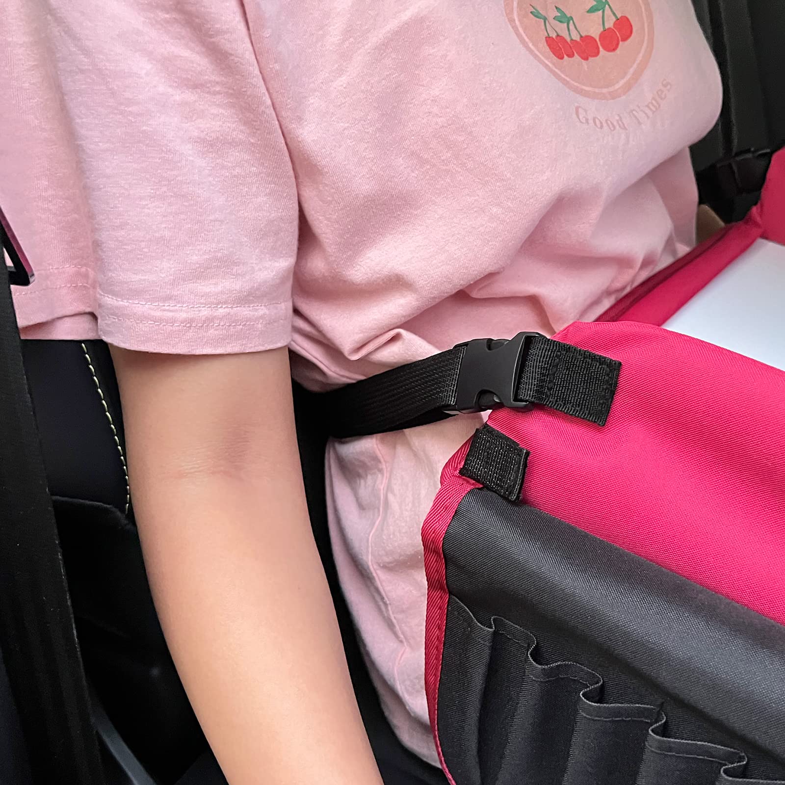 Vassoio da Viaggio per Bambini – Tavolino Auto per Bambini con 6 Pennarelli e 1 Custodia, Rosa