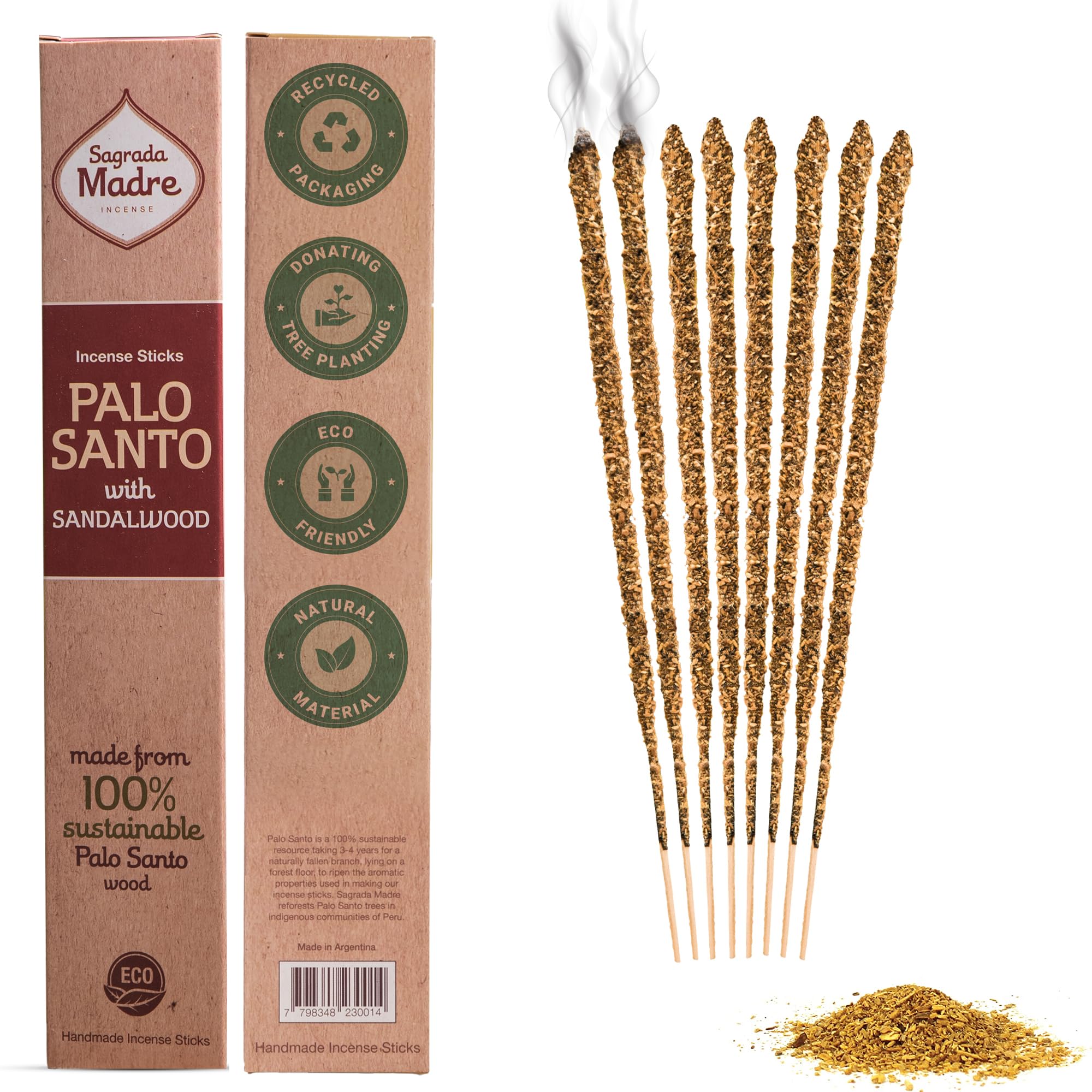 Sagrada Madre Palo Santo & Sandalwood Incense Sticks (8 Pack)