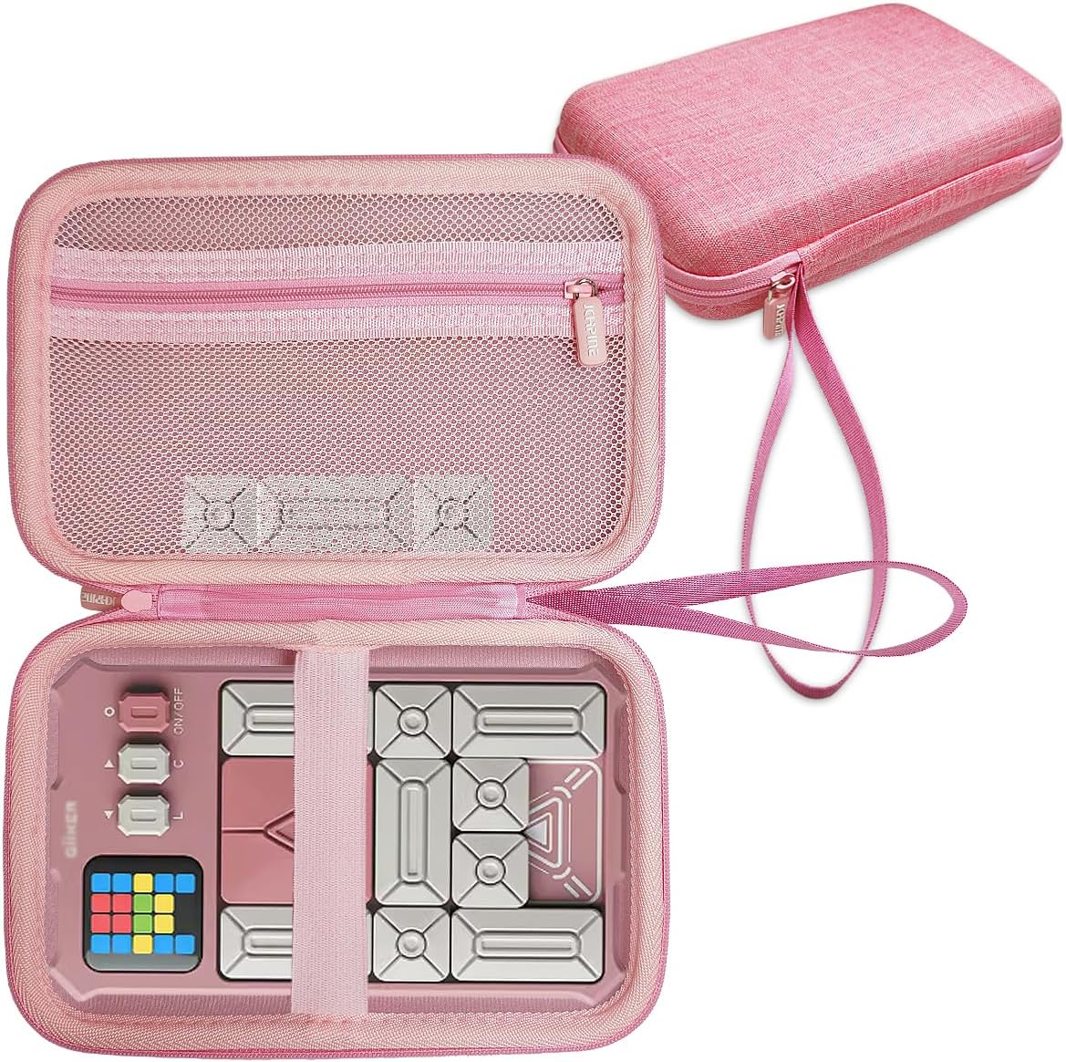 Hard Carrying Case for GiiKER Super Slide Brain Games, Protective Storage Holder for GiiKER Brain Teaser Puzzles Interactive Handheld Game Console Accessories (Case Only) (Pink)