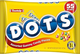 DOTS Individually Wrapped Candy - Original Gummy Candy 55 ct Mini Candy Boxes - Flavors Cherry, Lime, Orange, Lemon & Strawberry - Gluten Free, Kosher & Peanut Free Gumdrops