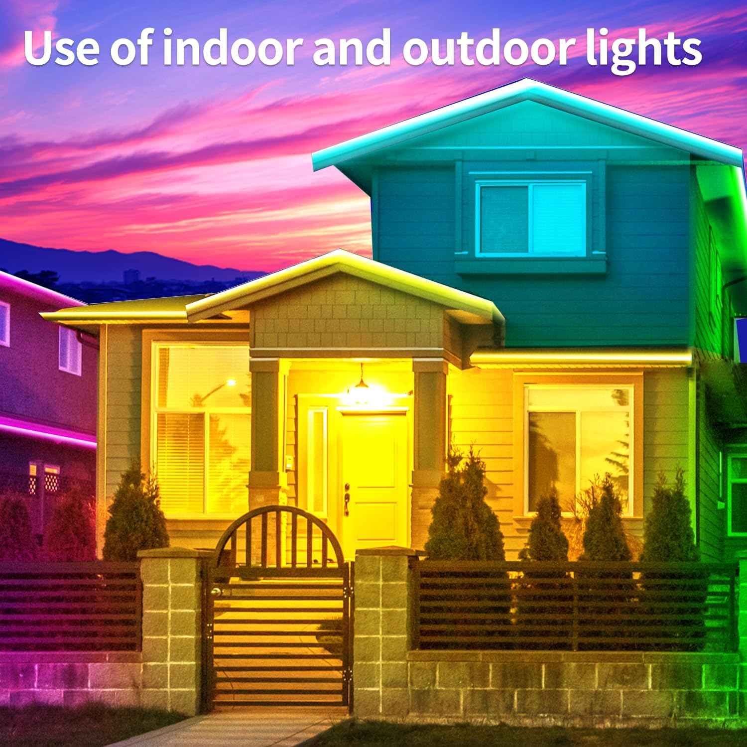 500ft Outdoor LED Strip Lights Waterproof,IP68 Waterproof Led Rope Lights with Remote and App Controlled，Music Sync RGB Outdoor Led Strip Lights for Bedroom,Roof,Courtyards（2 Rolls of 250ft）