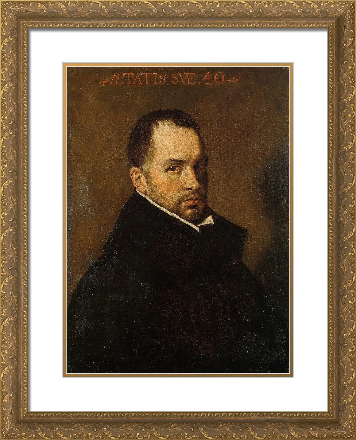 ArtDirect Velazquez, Diego 20x24 Gold Ornate Framed Art Print with Double Matting Titled: Portrait of a Cleric