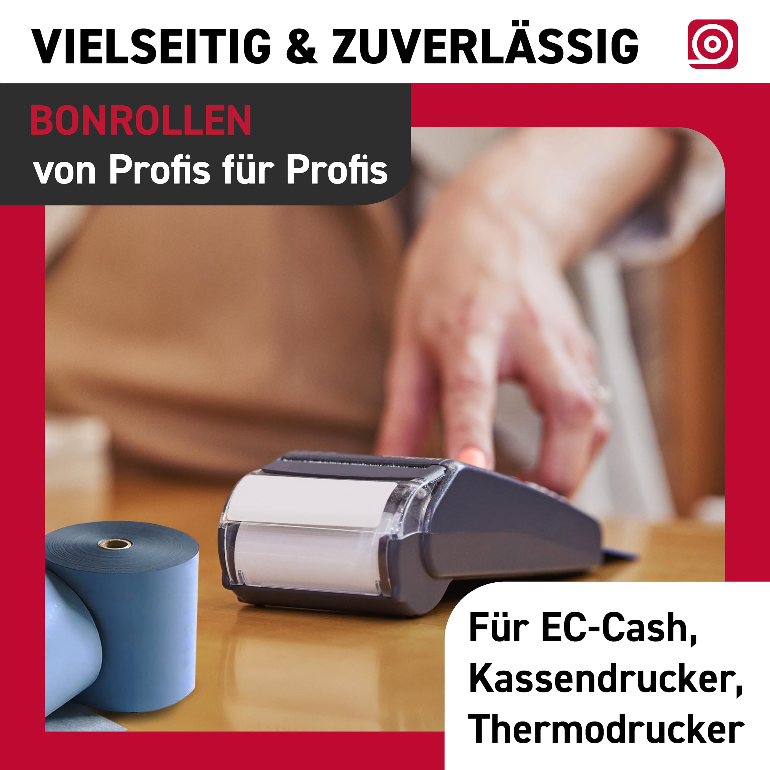 Blue4est® Öko Thermorolle 57 mm x 40m x 12 mm - umweltfreundliches Thermopapier 48 g/m² - 50 Kassenrollen mit ca. 55 mm Rollendurchmesser - Ökobon für EC-Cash und Kassenbondrucker