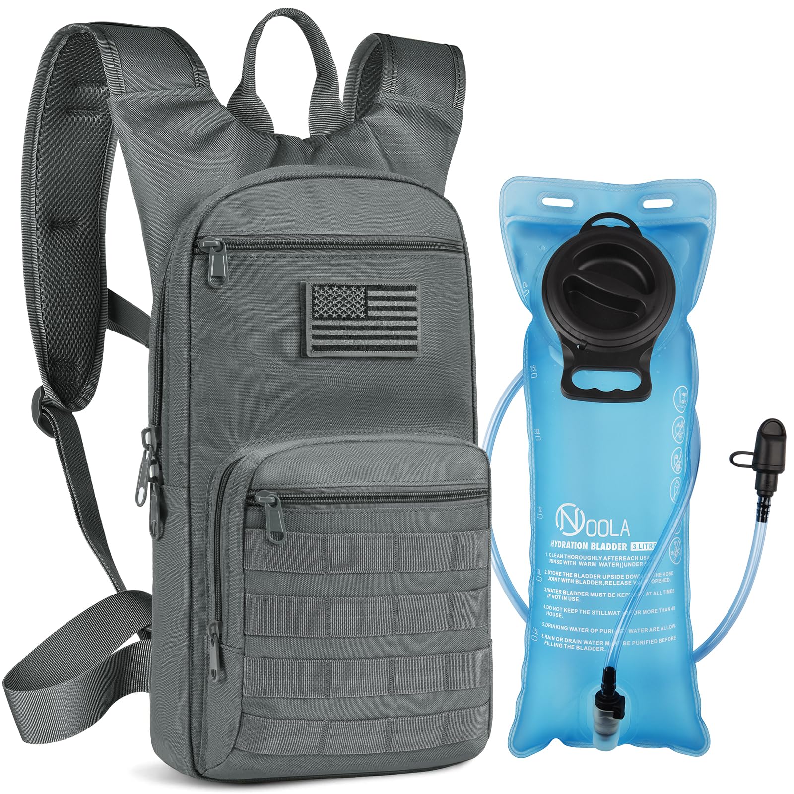 Hydration Backpack, Tactical Water Backpack with 3L TPU Water Bladder
