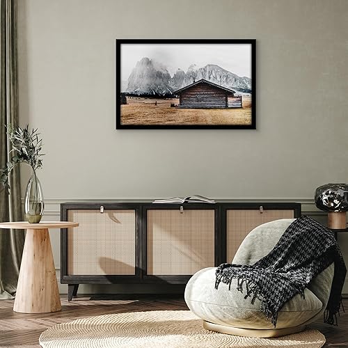 Miniatura 7 de Americanflat Marco de fotos negro de 21 x 34 pulgadas, con marco de madera de ingeniería y cubierta de plexiglás pulido, formatos horizontal y