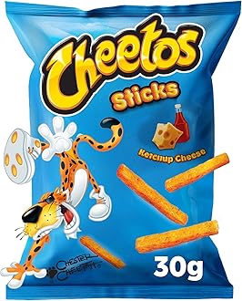 Cheetos Sticks Ketchup Cheese 30g x Pack of 14, Corn Snack