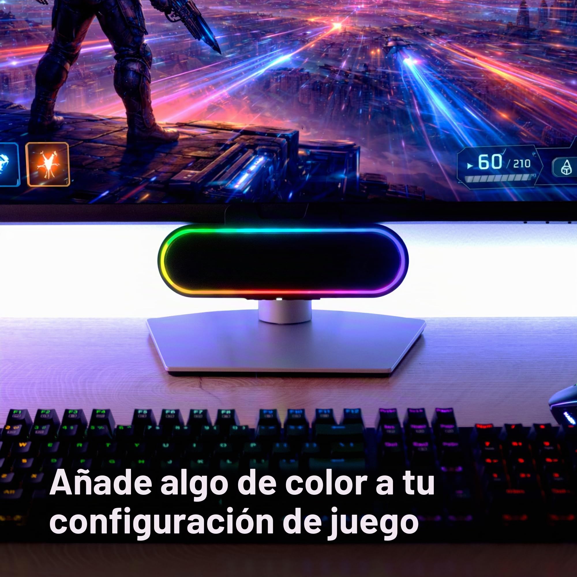 Cyber Acoustics CA-2890GX - Altavoz USB para juegos, 10 W, luces LED de
