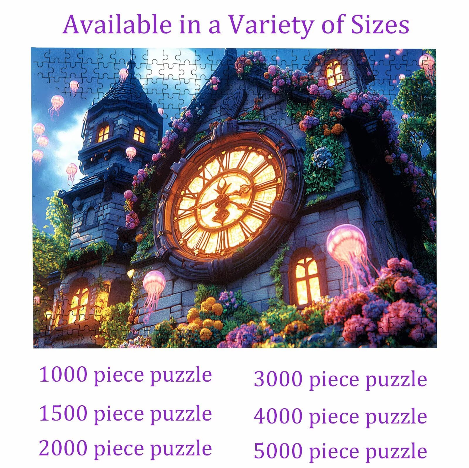 Puzzle leggero castello, Puzzle Adulti 3000 pezzi, Puzzles Legno con Squisita Scatola di Imballaggio, Rompicapo per Esperti con Incastro Perfetto, Stampa Alta Definizione, Regalo per Adulti W3H-752
