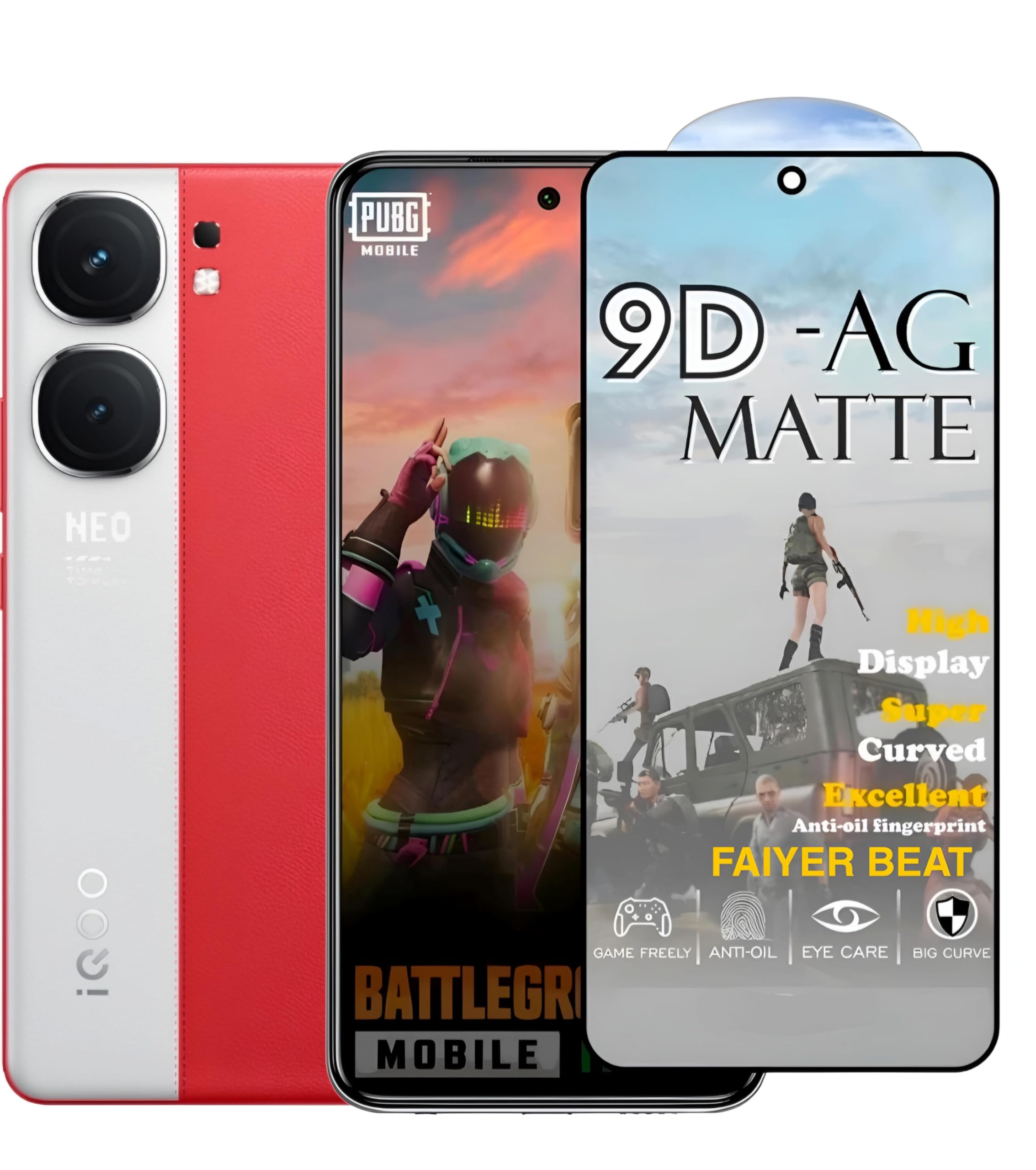 FAIYER BEAT Premium Tempered Glass forIQOO NEO 9 PRO (matte finish glass, Pack of 1) Full Screen Coverage gaming matte Screen Protector Guard (IQOO NEO 9 PRO) (B0DHX5VP6Q) Amazon Price History, Amazon Price Tracker