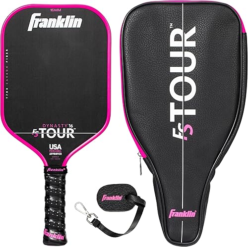 Miniatura 13 de Juego de pala de pickleball profesional Franklin Sports - Pala de fibra de carbono serie FS Tour, cubierta + borrador - 14mm + 16mm