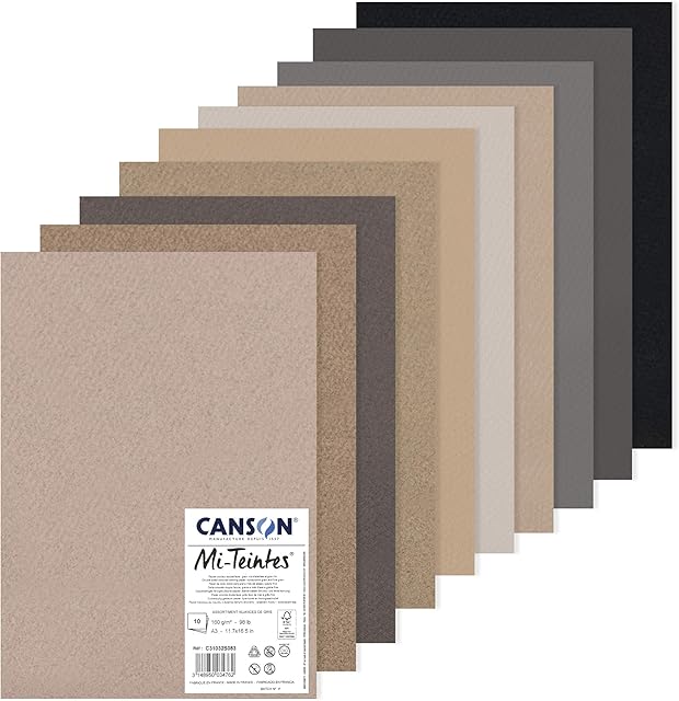 Canson Mi-Teintes Pack A3 10H 60% Bee 160g Grey Tones