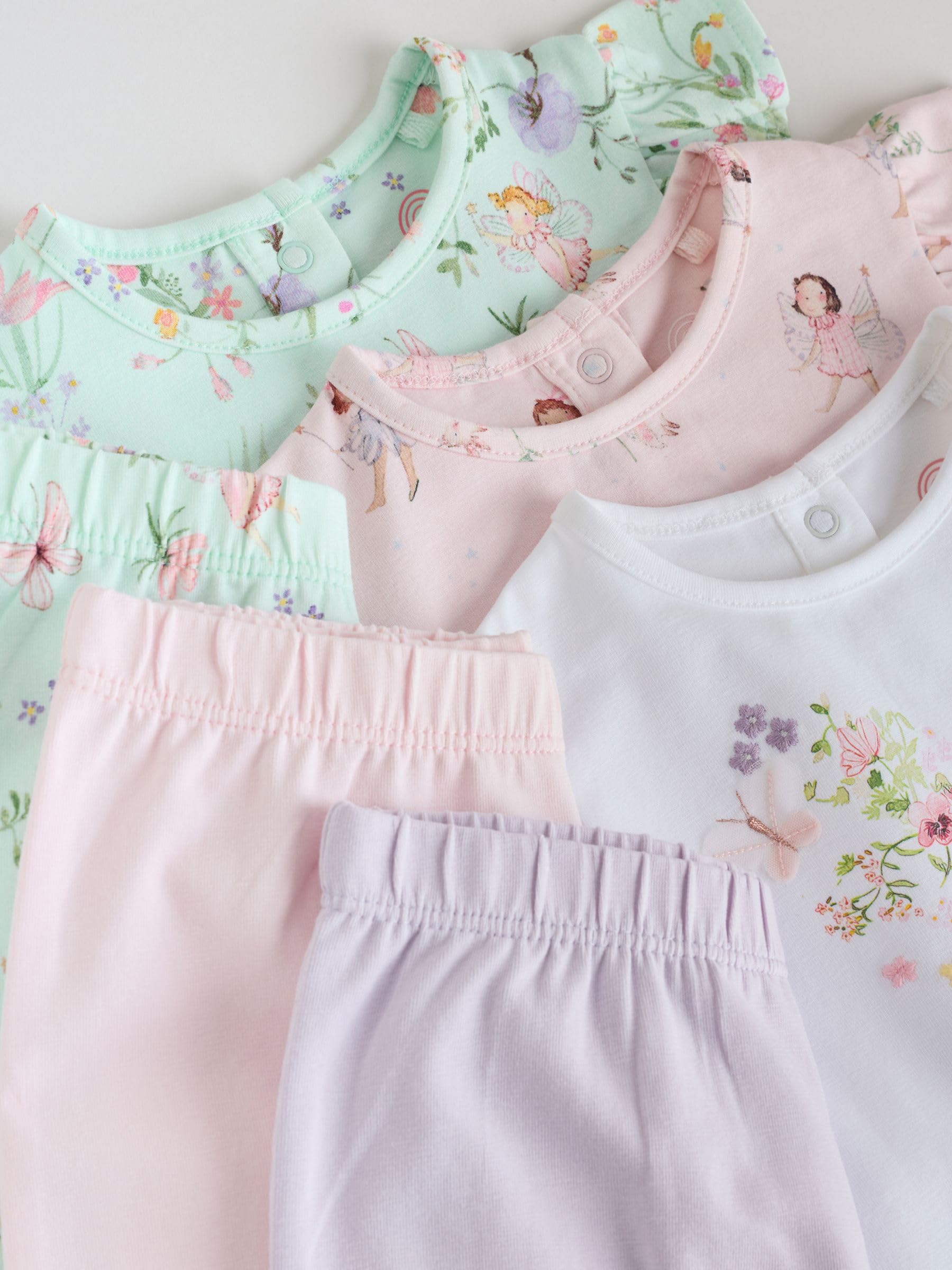 NEXT Baby Mädchen Baby Kurzarm-Oberteil und Leggings im 6-teiligen Set